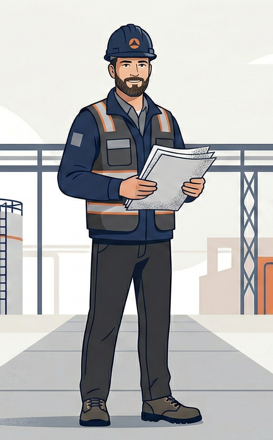 Abogado laboral Trabajador con casco de seguridad sosteniendo documentos laborales – abogado laboral en Argentina